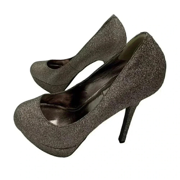 Steve Madden Caryssag Women glitter high heels platform shoes sz 8.5 - Picture 5 of 7
